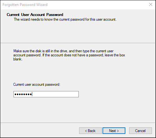 current user password