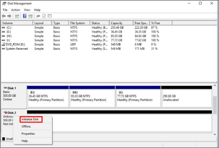 initialize disk