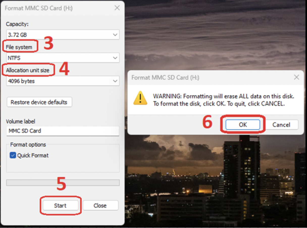 file explorer formatting steps