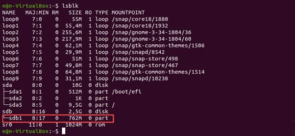 identify disk partition