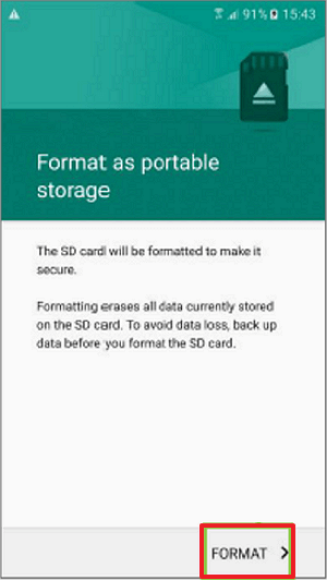 Format SD card as portable