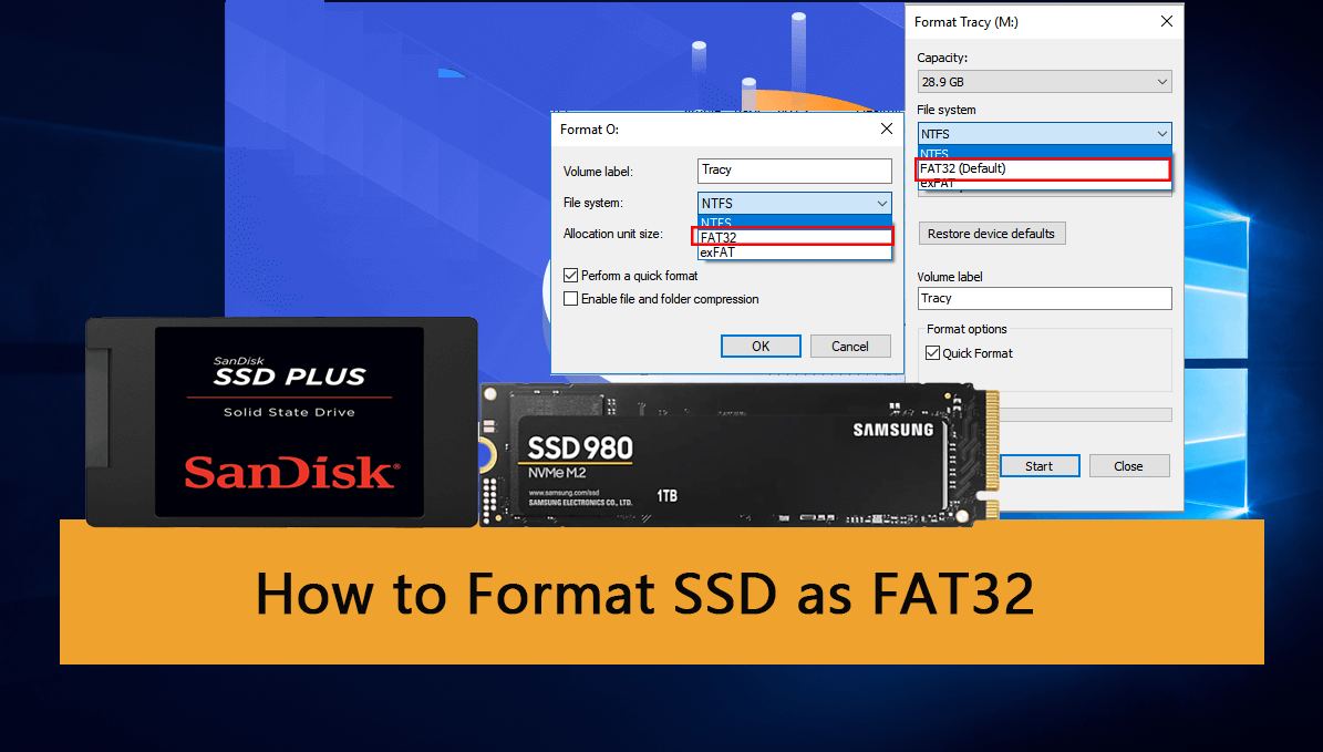 Format SSD as FAT32