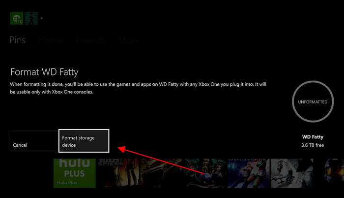 Format SSD on Xbox One