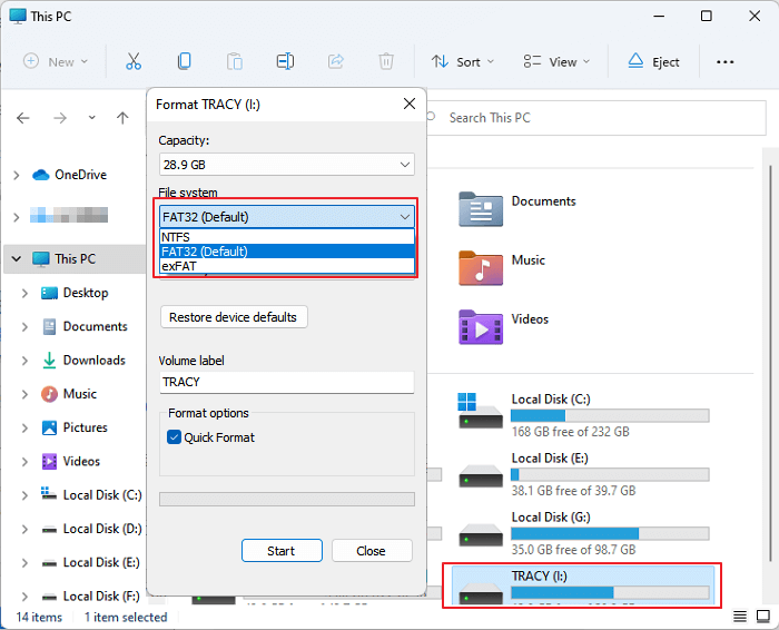 Format USB to FAT32