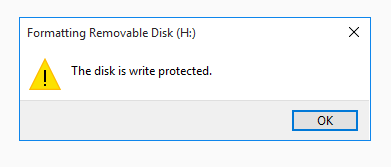 USB is write protected