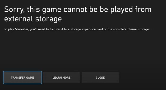 file can't be played from exeternal hard drive