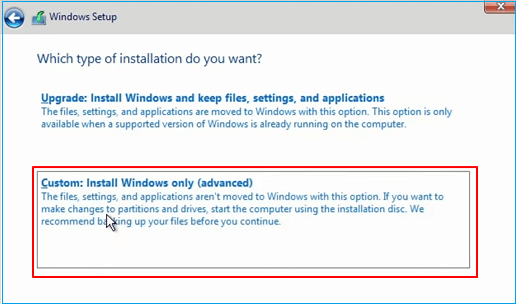 install Windows only