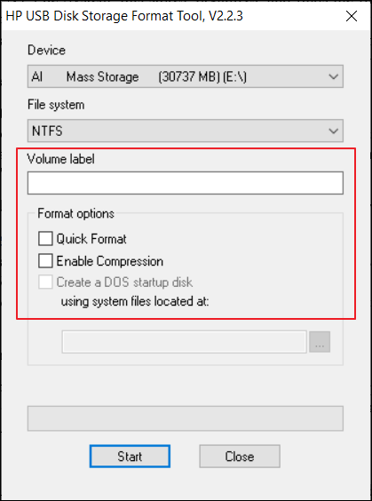 Image of HP USB Disk Storage Format Tool