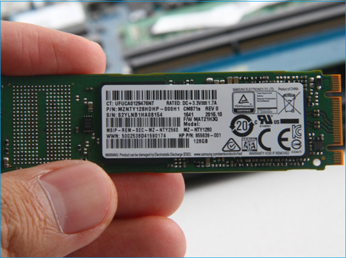 Remove the SSD from the slot and insert the new one