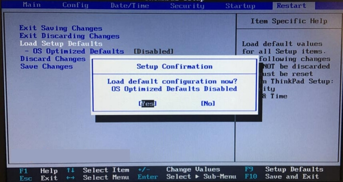 set bios to default