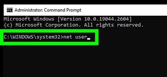 reset password via command prompt