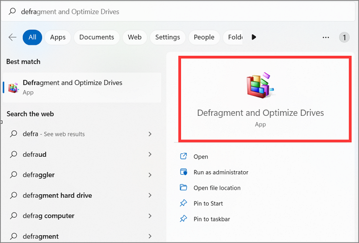 open Defragment and Optimize Drives