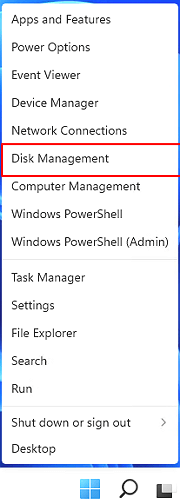 open disk management