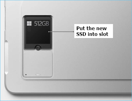 put the ssd into the slot