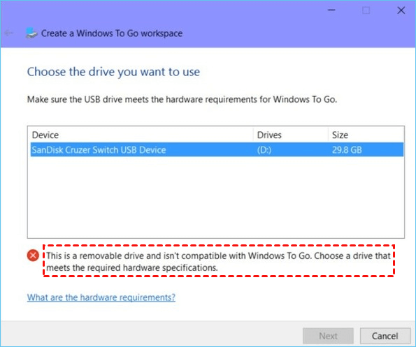 create a windows to go workspace