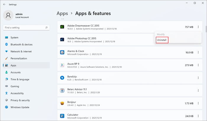 remove bloatware under apps and features