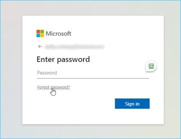 reset password via microsoft