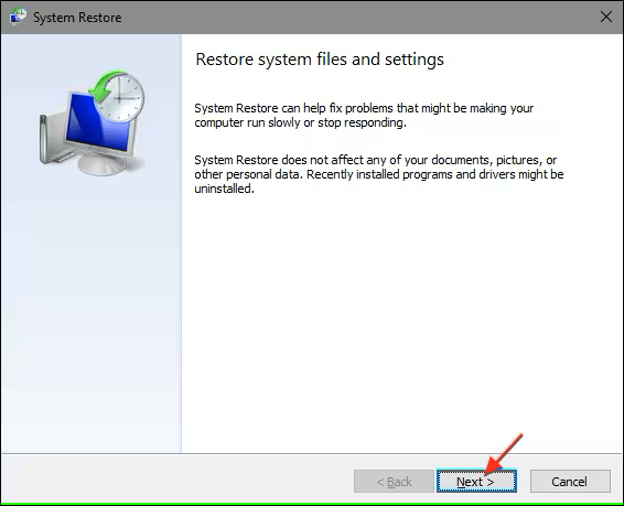 restore system files and folders