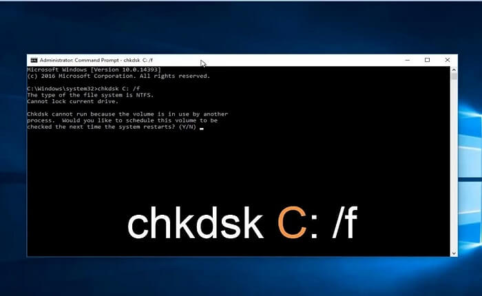 run chkdsk to check the C drive