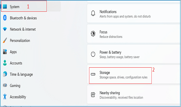 Open Windows Storage settings