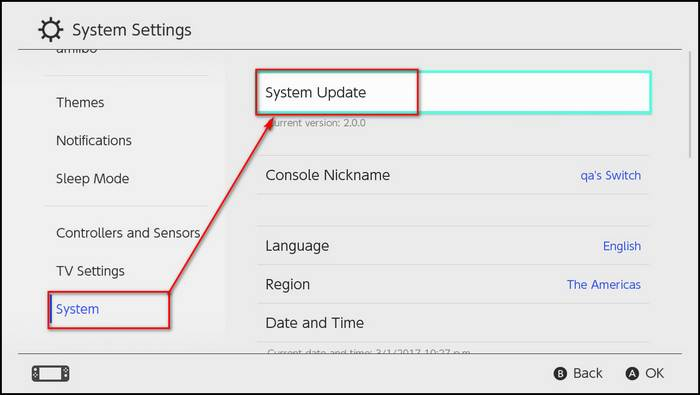 check for nintendo update