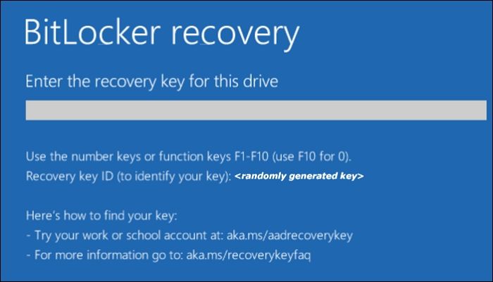 try the correct recovery key