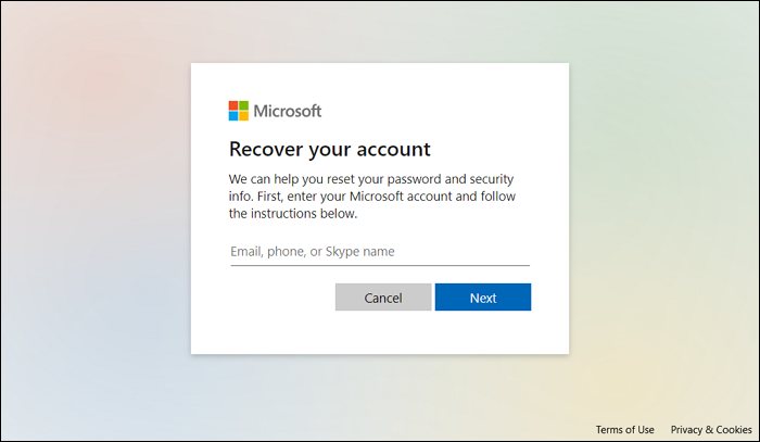 recover your account