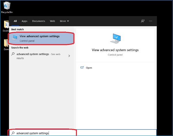 view advanced settings