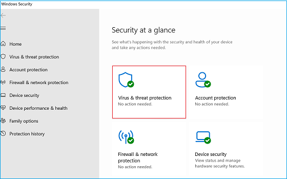 virus and threat protection