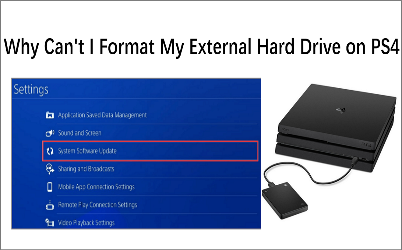 Image of can't format external hard drive on PS5