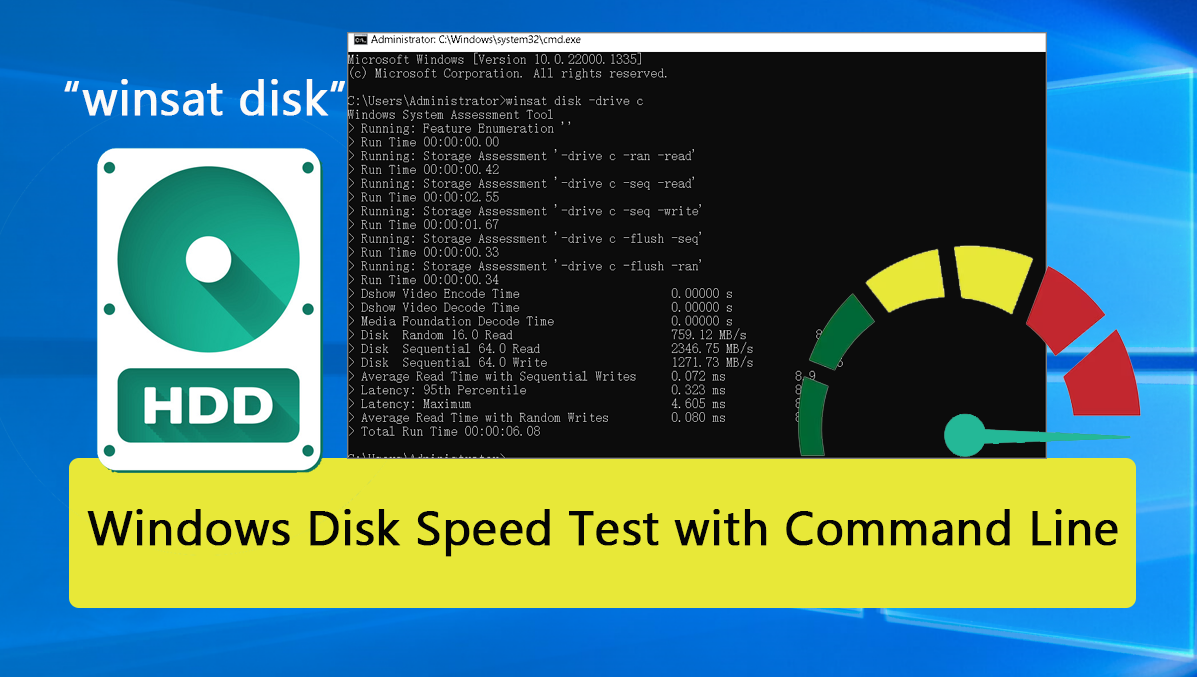 How to Run Windows Disk Speed Test With Command Line [2024 Tutorial ...