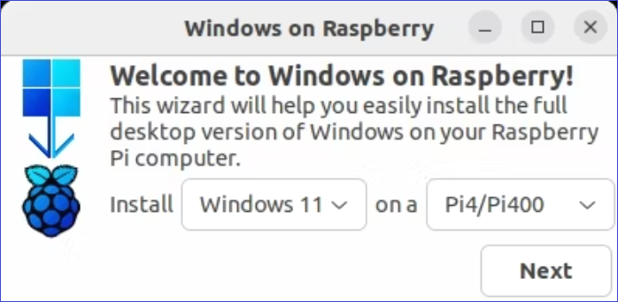 windows on raspberry