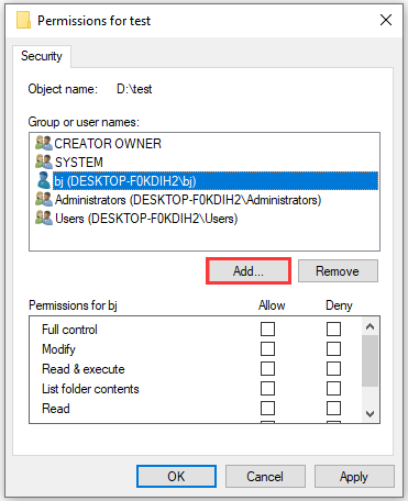 change ntfs permission