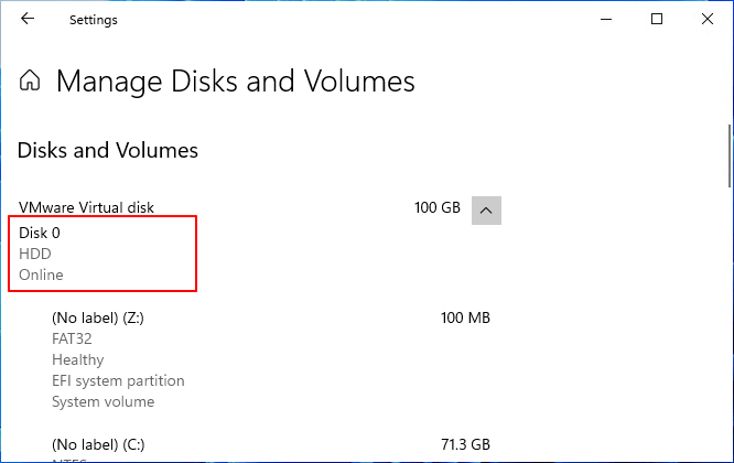 Check system disk type