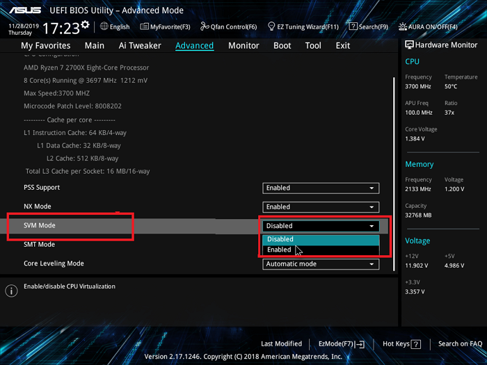 Enable Virutalization in AMD