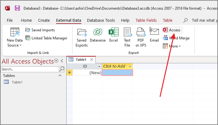 Import external data in Access