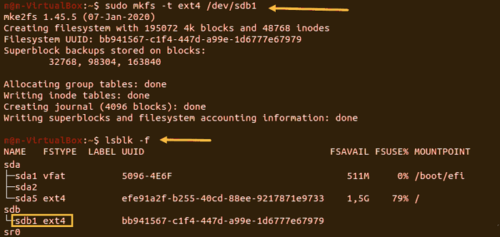 format  ext4 partition