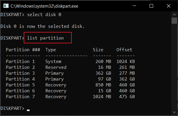 list partition