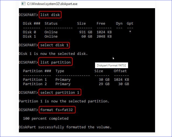 type the following commands