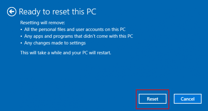 reset your pc now