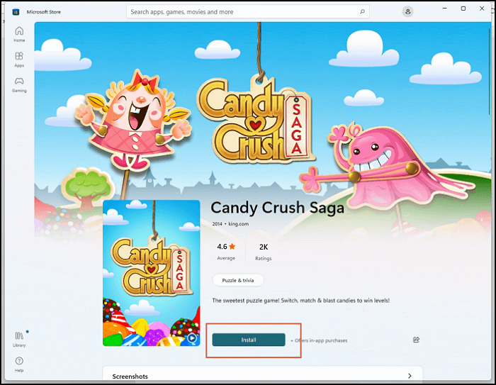 install candy crush