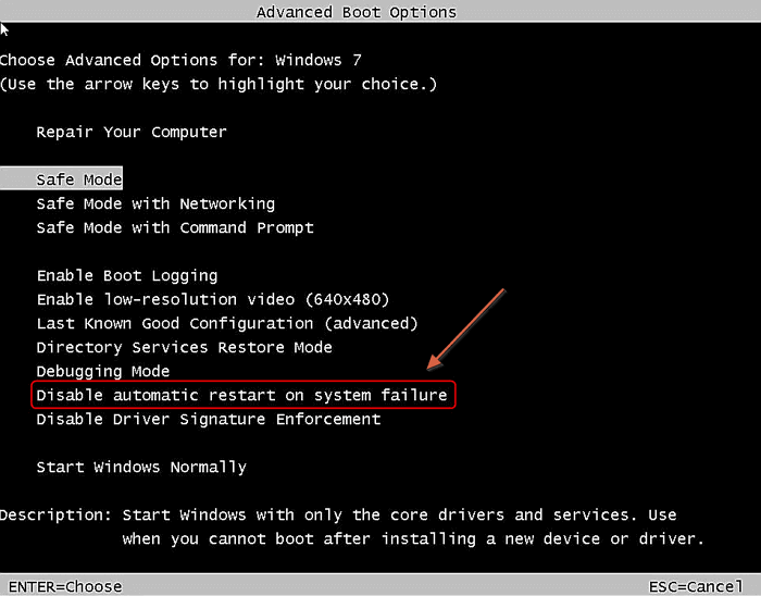 disbale automatic restart to fix startup repair loop