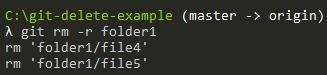 using git rm command with r