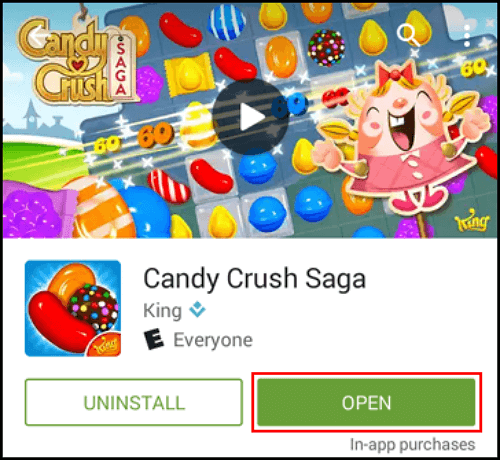 tap to play candy crush