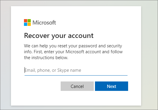 microsoft account password recovery