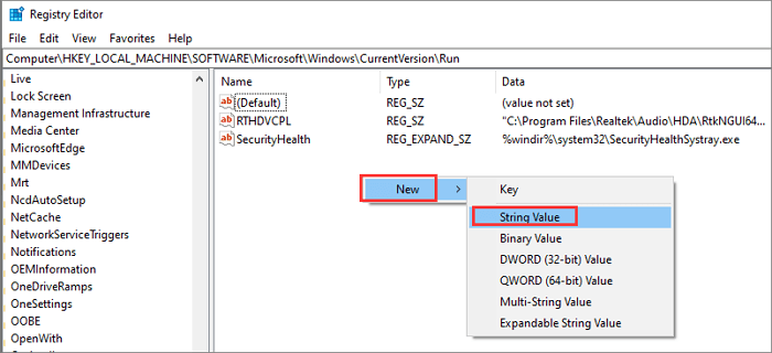 set new string value