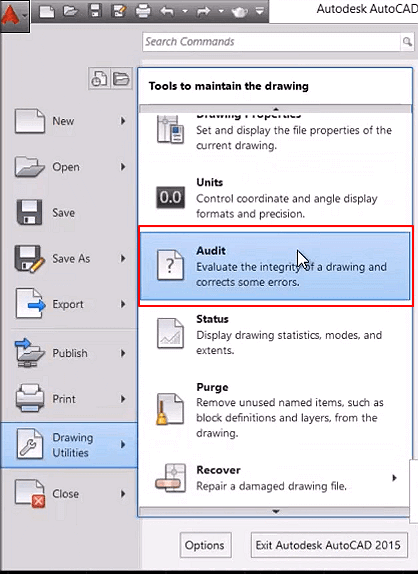 Repair corrupted or not opening CAD file.