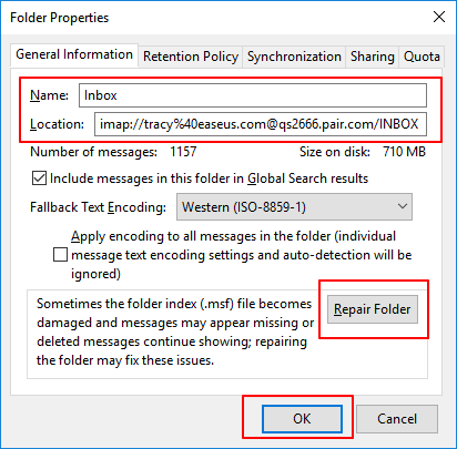 Restore lost Thunderbird emails by repairing the corrupted Inbox folder.