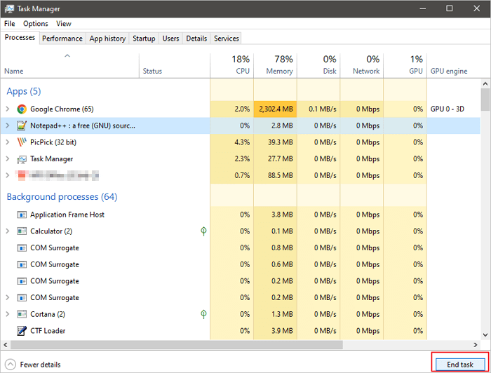 Stop Background Processes with Task Manager