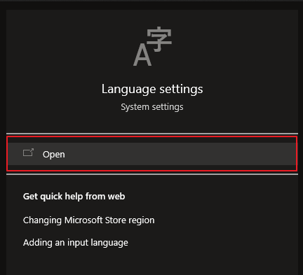 open languages to fix can't install Windows 10